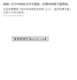 技术咨询绩效考核表与技术交流的优化管理
